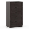 Bennis Engineered Wood Chest of 5 Drawers in Dark Walnut Finish