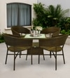 Geelong Wicker Chair Brown Beige Dual Ton Finish