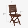 Alfresco Solid Wood Outdoor Folding Square Table with Two Square Chairs in Brown Colour