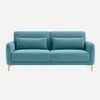 Monly Velvet 3 Seater Sofa Aqua Blue Color