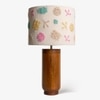 Gesu Table Handcrafted  Lamp with cotton embroidery shade