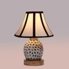 Devansh Multi Cotton Shade Lamp With Wood & Mosaic Glass Base For Decoration/Office/Home/Gifting/Study For Decoration/Office/Home/Gifting/Study