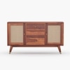 Rattan Sheesham Wood Sideboard In Honey Oak  Finish