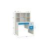 Tiara Kids Study Desk with 3 Drawers and Built In Bookshelf in Azure Blue Colour