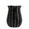 Black with Gold lines Cylindrical Shaped Ceramic Vase