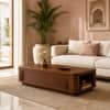 Norwood Sheesham Wood Layered Arch Coffee Table in Walnut Finish
