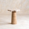 Daffodil Marble Side Table in Beige Colour