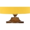 Olivia Yellow cotton table lamp with Natural Wood Base