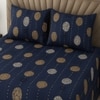 Dark Blue Floral 400 TC Cotton Flat Super King Size Bedsheet With 2 Pilllow Covers From Threads