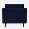 Tharoli Velvet 1 Seater Sofa Navy Blu in Colour