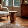 Lusso Solid Wood Side Table in Brown Colour