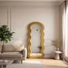 The Artment Mustard Ripple Edge Unbreakable Floor Mirror For Home (170 X 70 CM)