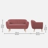 Colam Velvet 2 Seater Sofa Pinck in Colour