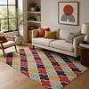 Imperial Knots Ivory Multicolor Trellis Hand Woven Dhurrie 4x6 Feet