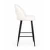 Doe Buck Faux Leather Counter Height Bar Stool in White Colour with Black Legs