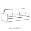 Apollo High Back Right Aligned 3-Seater Fabric Sofa in Oyster Beige Colour