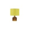 Clidhna Yellow Jute Table Lamp with Natural Wood Base
