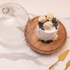 Ireka Homes Pastry Pod Acacia Wood Cake Stand with Glass Dome