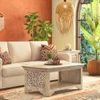 Anokhi Rectangular Solid Wood Coffee Table In Rustic White Finish