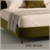Solara Wave Luxe Queen Size Bed in velvet With Oak wood Frame & Hydraulic Storage