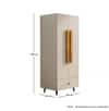 Hexa Red Wooden 2 Door Wardrobe with Drawer and Hanging Space in Frosty White Colour