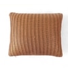 Stripe Knit Espresso Copper Print Cushion Cover 16X16  Inches