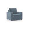 Apollo Compact High Back 1 Seater Fabric Sofa in Ocean Weave Colour