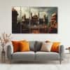 The Castle Decor Mughal Forts Wall Art Set of 5 Digital Painting 27x48 Inch