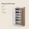 Hayes 18 Pair Shoe Rack In Classic Walnut Finish