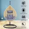 Rattan Egg Single Seater 6 Star Swing Chair Grey