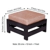 Kumkum Sheesham Wood Foot Stool in Dark Walnut Finish with Jute Beige Cushion