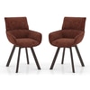 Bren Swivel Dining Chair In Auburn Fabric