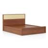 Kaarya Engineered Wood King Size Bed With Box Storage in Wheat Brown Walnut Finish