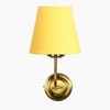 Devansh Metal Electric Wall Light in Gold Colour with Yellow Shade Count of 1 Light