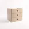 Fawn Engineered Wood Bedside Table in Cream Colour