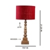 Devansh Maroon Jute Table Lamp With G Wood Natural Base -(7X7X21.25 Inches)-12