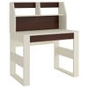 Marina Study Desk with Built in Bookshelf and Drawer in Ivory Coffee Walnut Colour
