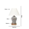 Devansh Off-White Cotton Straight Pleated Shade Lamp With Wood & Mosaic Glass Base For Decoration/Office/Home/Gifting/Study For Decoration/Office/Home/Gifting/Study