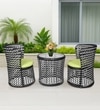 Brisbane Wicker Table And Chair Set Black And White Finish