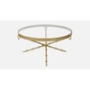 Bellmore Glass Coffee Table In Gold Finish