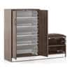 Alex 21 Pair Shoe Cabinet in Classic Walnut Finish
