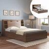 Scott Queen Size Box Storage Bed in Classic Walnut Finish