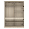Velora Premium 2 Door 8ft Sliding Wardrobe with mirror Double cream - Brown Tinted Ligth Oak Finish