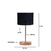 Devansh Black  Jute   Table Lamp With  Natural  Wood Base  & Steel Pipe (7X17 Inches)-17