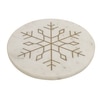 NikkisPride Elegant Marble Serving & Décor Platter  Snowflake Brass  inlay