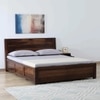 Aranya Hydraulic Solid Wood Bed King Size in Provincial Teak Finish