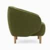 Okla Boucle Curved Barrel Accent Chair Green Colour