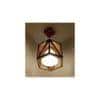Symmetric Brown Solid Wood Single Hanging Light