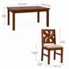 Globally Indian Anvaya Solid Sheesham Wood 6 Seater Dining Table Set 6 Chairs Beige