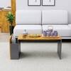 Hexa Engineered Wood Coffee Table In Slate Grey And Giant Wood